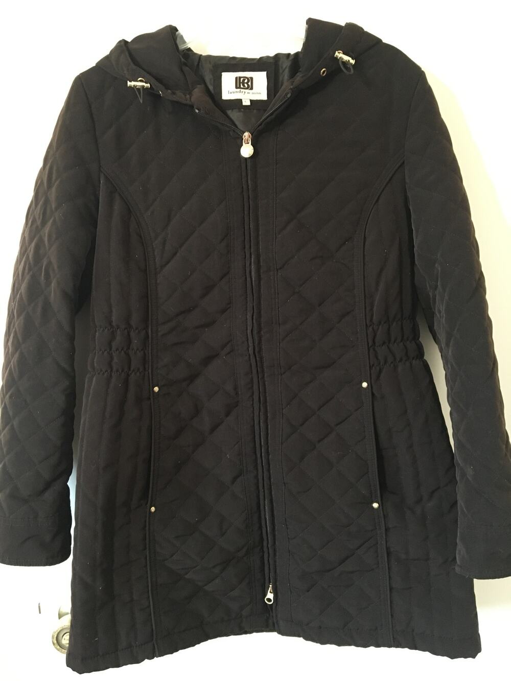 Laundry by Design Large Quilted Brown Jacket, Rhinestone Accents on Slip Pockets